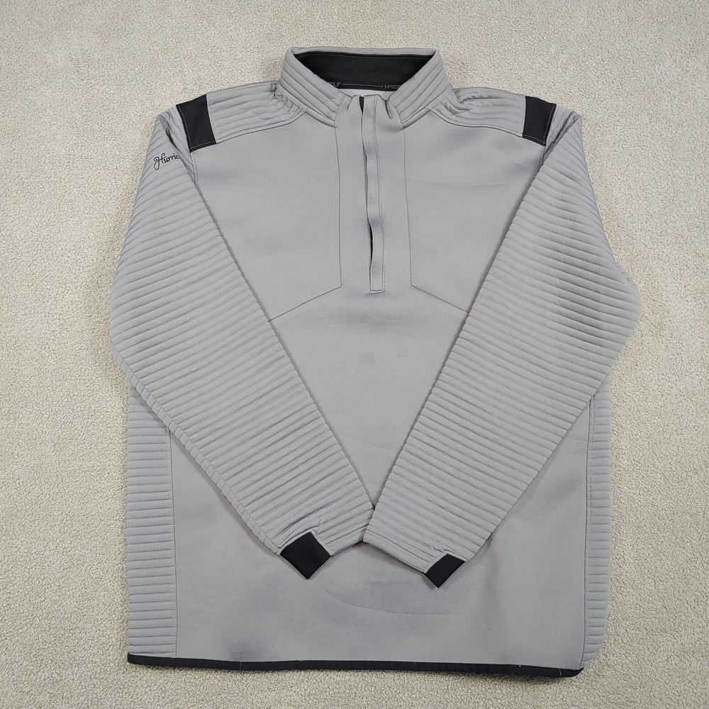 Under Armour 1/4 Zip Pullover - Men XL Grey Ribbed Sleeve ColdGear Daytona